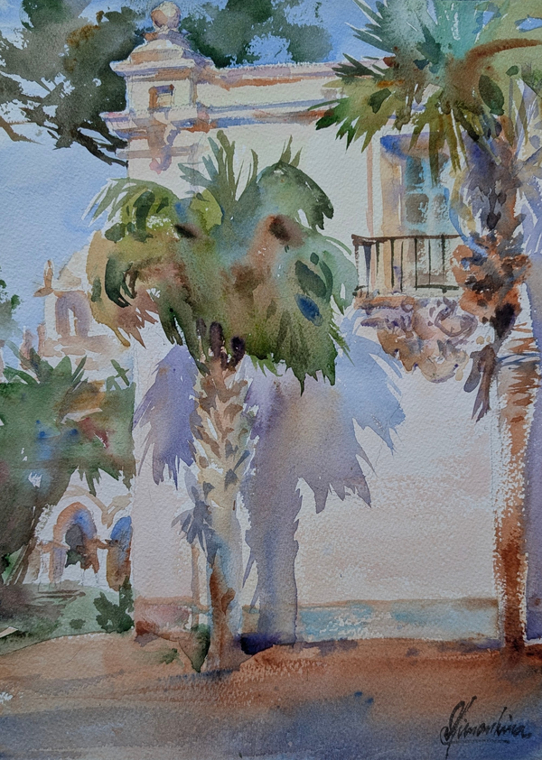 One Corner In Balboa Park — Plen air work in Balboa Park, San Diego